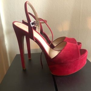 Schutz Red platform stilettos